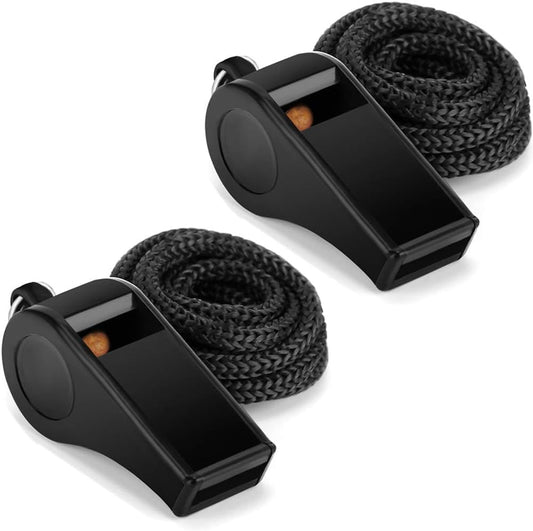 Fya Sports Whistle with Lanyard, Very Loud Black Whistles Great for Coaches, Referees, Outdoor Sports - color: Black A