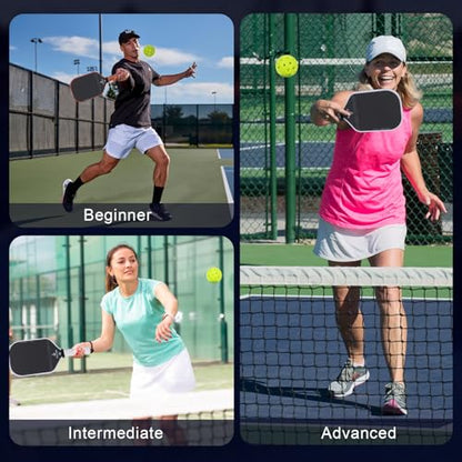 Pickleball Paddles Set, T700 Carbon Fiber Pickleball Paddles, a Lightweight Pickleball Paddle Suitable for Intermediate and Professional Players - color: Green Ball