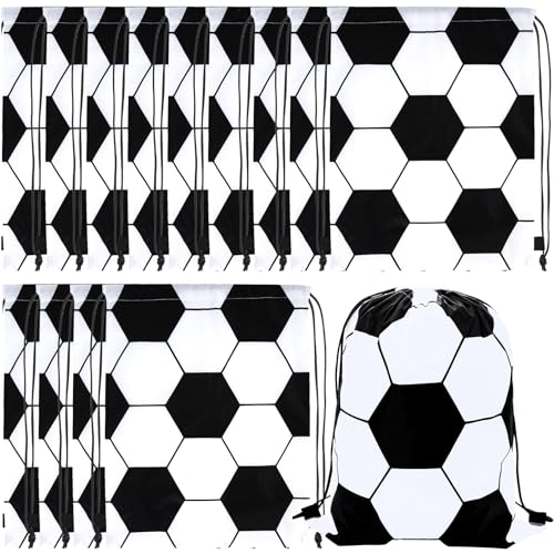 12Pack Drawstring Backpack Soccer Drawstring Bag Gift Bags,Drawstring Backpacks Bulk,Soccer Party Favors Cinch Bags String Bags Goodie Sack Bag(Soccer) - color: Soccer