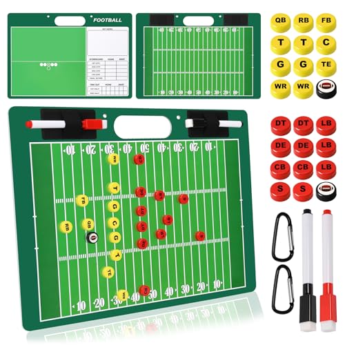 Desoto Dry Erase Double-Sided Premium Coaches Clipboard, Tactical Magnetic Board Kit, Magnetic Coaching Board, Coaches Gift for Coaches(Soccer, Football, Basketball, Baseball) - style: Football