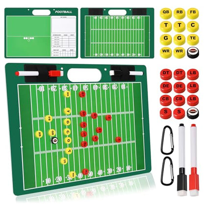 Desoto Dry Erase Double-Sided Premium Coaches Clipboard, Tactical Magnetic Board Kit, Magnetic Coaching Board, Coaches Gift for Coaches(Soccer, Football, Basketball, Baseball) - style: Football