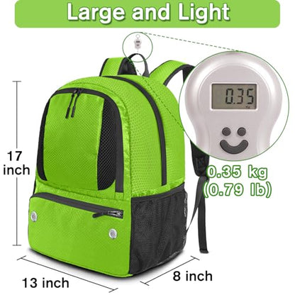 YOREPEK Soccer Backpack,Soccer Bag with Ball Holder, Water resistant Sport Equipment Bags Fit Basketball Volleyball Football - color: Green
