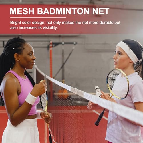 Toddmomy Portable Badminton Net and Tennis Net Red Mesh Outdoor Indoor Foldable Stable Badminton Netting for Backyard Court Training