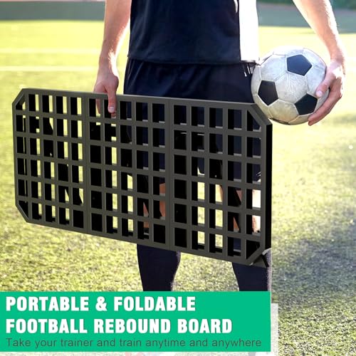 Soccer Rebounder Board, 2-Angles 2 Surfaces Portable Passing Board, Rebound Board, Soccer Wall for Backyard, Enhanced Rebound Performance for Passing & Reaction Skills - Soccer Training Equipment