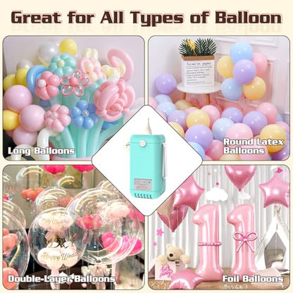 Balloon Pump Electric Air Pumps, 2-in-1 Electric Air Balloon Pump，Balloon Inflator for 260q,Foil, Latex Balloons and Sport Balls - style: Sky Blue