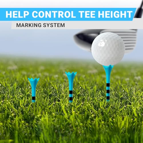 Professional Plastic Golf Tees 50/60/100 Pack (3-1/4" or 2-3/4"), Enhanced Durability & Stability, Engineered to Minimize Friction and Side Spin - color: Blue 3-1/4" (100pcs)