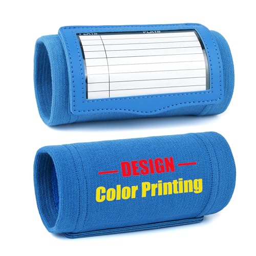 TOPTIE Custom Football Wristband with QB Playbook, Color Printing Wrist Coach Armband for Tennis Soccer