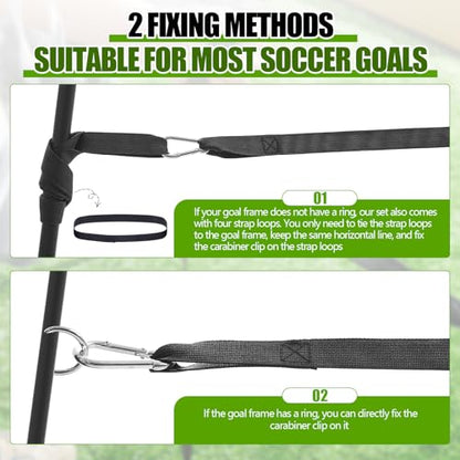 2 Pcs Soccer Goal Net Support Straps Heavy Duty Nylon Straps with Strap Loops for 24 ft Goal, Prevent Net Sagging, Easy Setup for Training, Games, Backyard Use