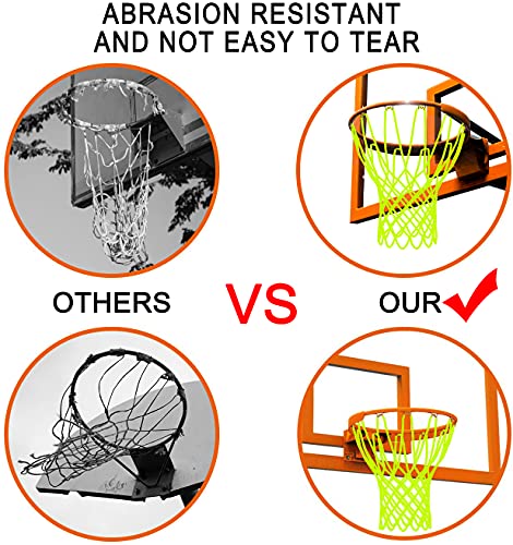 NEIJIANG Glow Basketball Net, Nightlight Basketball Net Luminous Outdoor Portable Sun Powered Sport Nylon (Green) - color: Green