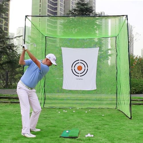 Gagalileo Golf Net for Hitting Cage - High Impact Replacement Practice Netting Easy Assemble Durable Nylon PE Blend for Backyard Indoor Garage Driving Chipping Training 10x10ft to 10x40ft