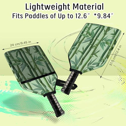 Pickleball Paddle Cover with Pockets and Handle Strap, Racket Sleeve and Ball Holder Organizer, 1 Pcs - color: gray