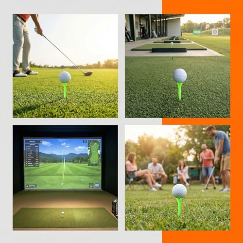 Plastic Golf Tees Fifty Pack with Stopper for Stable Ball Path Practice and Daily Training