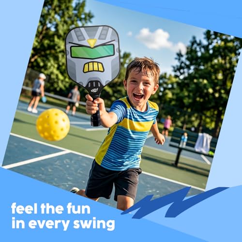 Kids Pickleball Paddle Set of 2 - Includes 2 Pickleball Paddles with 2 Balls, Lightweight, Fiberglass, Better Control, Beginner Racket, Perfect Pickleball Gift for Children Ages 4-12, Yoza