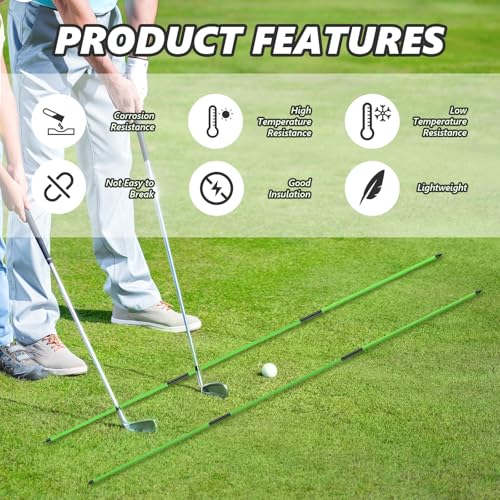 flintronic Golf Alignment Stick, Golf Practice Training Aid, Collapsible Golf Practice Rods for Aiming, Putting, Full Swing, Posture Corrector, with Clear Tube Case