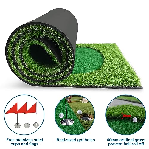 Golf Putting Green/Mat-Golf Training Mat- Professional Golf Practice Mat- Green Long Challenging Putter for Indoor/Outdoor - style: 4x10ft