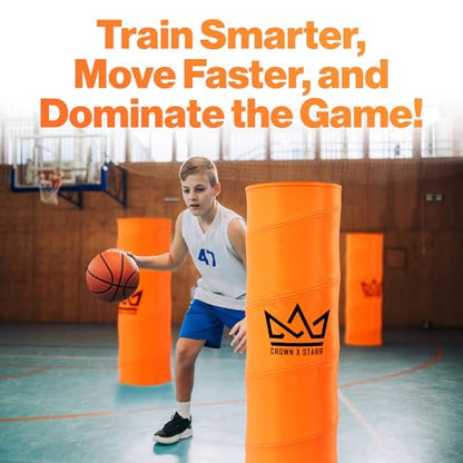 Pop Up Defenders 3 Pack, 48 inches Tall, with Fillable Sandbags (no Sand), Simulate Defenders for Basketball, Football, Soccer, with Carry Bag & Mini Drill Cones