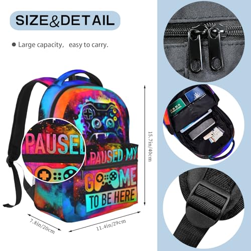 School Backpack for Boys Video Game Backpack for Kids Children Teens Elementary Middle School - Students Bookbag Ages 6-18, Game Bookbag Travel Back Pack - color: Graffiti Gamepad