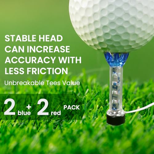 VEASAERS Golf Tees Unbreakable Plastic Magnetic 80 mm Long Bulk Reusable 2/4/8 Pack Blue Red Flexible Magnet Tee Lift Step for Men Women Practice Training Set - style: 4 Pack
