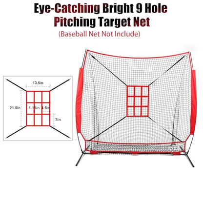 1pcs/2pcs Strike Zone Target Net,13.5x21.5in Pitching Strike Zone Net,Portable Strike Zone Plate for Baseball Pitching Accuracy Improve