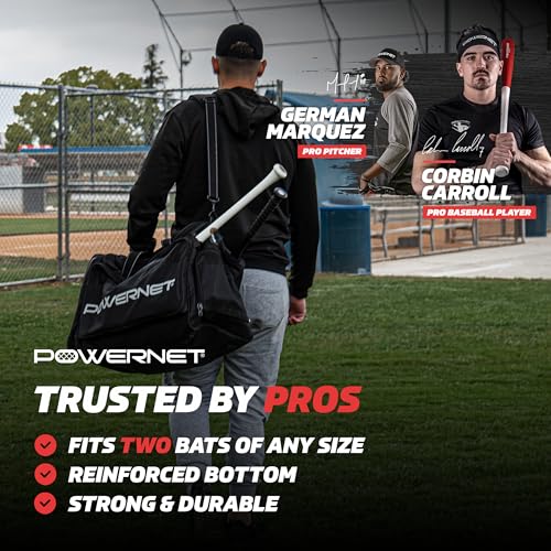 PowerNet Pro Duffle Bag, Softball Baseball Bag, Baseball Gear Bag, Baseball Bat Bag with Internal Bat Sleeves, Baseball Bags with Padded Strap & Pockets - style: 6-pack