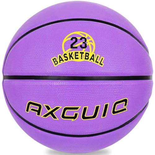 Kids Youth Adult Size 3/4/5/6/7 Basketball Thickened Rubber Outdoor Colorful 22/25.5/27.5/28.5/29.5" for Play Game Gifts (Deflated) - color: Purple, size: Size 5 Kids & Youth - 27.5" Ages 5-12