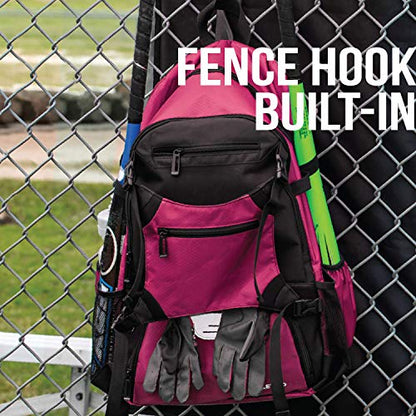 Athletico Advantage Baseball Bag - Baseball Backpack With External Helmet Holder for Baseball, T-Ball & Softball Equipment & Gear for Youth and Adults | Holds Bat, Helmet, Glove, Shoes