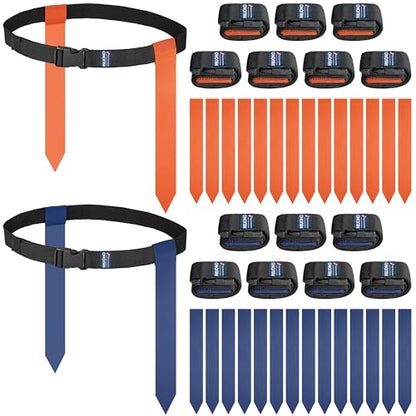 Flag Football Belts, Flags for Flag Football Set 14 Player, Flag Football for Kids Adults and Youth Training Equipment - color: Blue and Orange