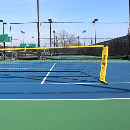 Maxi-Net - 18-Foot Portable Tennis Net | Dependable, Durable and Easy 2 Minute Set Up/Break-Down, No Tools Needed | Adjustable Height for Tennis and Badminton | Durable Zipper Carry Case Included