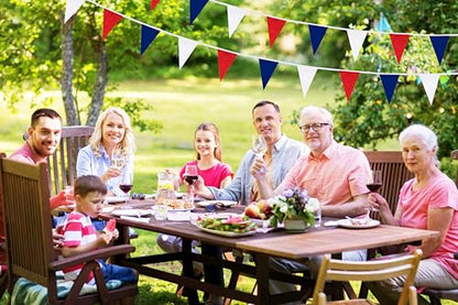 100 Feet Red Dark Blue & White Pennant Banner Flags String Hanging Red Dark Blue & White DIY Triangle Bunting Flags,Party Decorations for Grand Opening,Party Events,60 Pcs