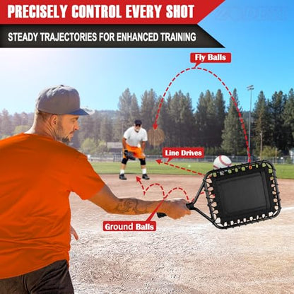 Baseball Racket for Fly Balls, Grounders, and Line Drives - Softball/Baseball Fungo Bat for Coaches and Parents to Help with Auxiliary Training - Attach a Racket Bag and Winding Tape - color: Black