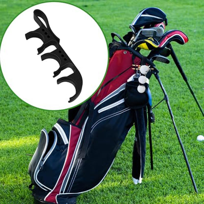 2 in 1 Golf Ball Tee Holder Quick Release Collector with Hook, Golf Accessories Portable Versatile Men Women for Club Bag Black (Holds 3 Balls / 6 Tees)