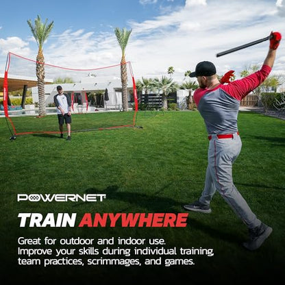 PowerNet Portable Sports Rebounder -Basketball, Volleyball, Soccer, Baseball, Softball and Lacrosse, Backyard & Garage Backstop, Indoor Outdoor Safety Net for Protection - style: 16x10 RED Net