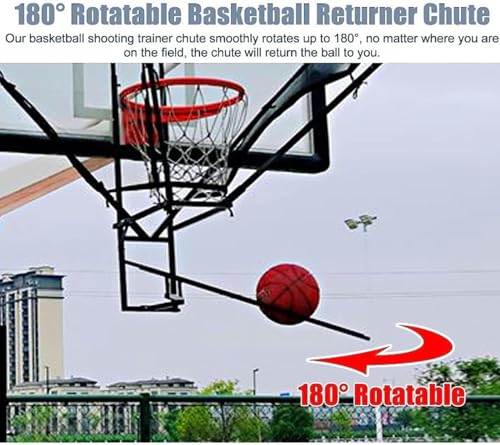 180° Rotatable Basketball Shot Returner - Hanging Return Attachment for Hoops, Large Basketball Shooting Practice Net, Perfect for Training & Skill Development