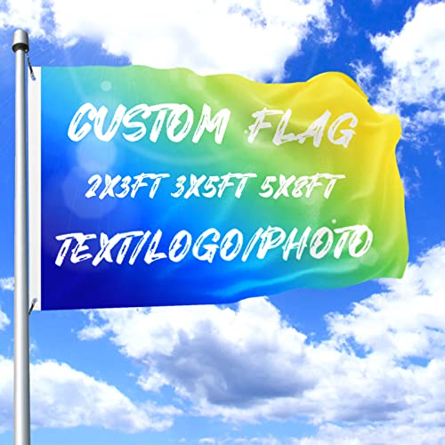 Custom Outdoor Flag Design Your Text Photo Name Logo Personalized Flags Vibrant Colors Wear Resistant Flag Banner Gift for Courtyard Balconies Porch Decks (2x3FT Flag) - color: 2x3FT Flag