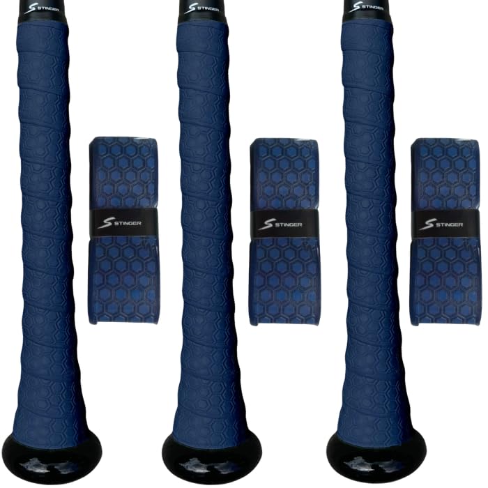 Stinger Sports Premium Polymer Bat Grip (Baseball and Softball) - color: 3-Pack: Navy