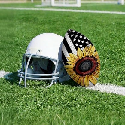 American Football, Official Size 11.9 x 7.3 Inch, Premium Composite Leather High-Grip Ball with Pro-Style Lacing, Unique Prints for Training, Games & Gifts - color: Sunflower Flag