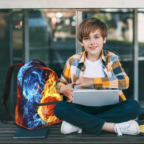 Basketball Backpack for Boys School Backpack for Kids Children Teens Elementary Middle School - Students Bookbag Ages 6-18, Waterproof Adjustable Basketball Bookbag Travel Daypack - color: Basketball