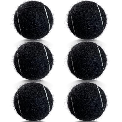 Tennis Balls, 6 Pack Advanced Training & Practice Tennis Balls for Beginners, High Visibility Pet Dog Playing Balls - color: Black