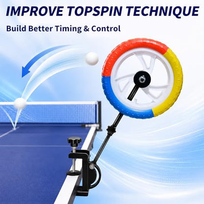 Table Tennis Trainer for Topspin Practice, Adjustable Ping Pong Training Device Solo Table Tennis Training Equipment for Beginners & Advanced Players