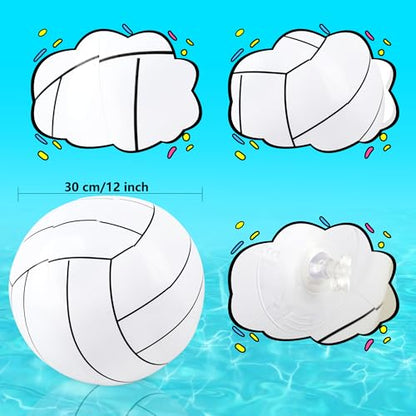16 Pack 12 Inch Inflatable Volleyball Ball Blow Up Sport Beach Ball Sport Volleyball Swimming for Summer Parties Games Outdoor Toys