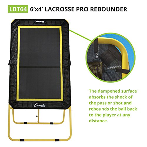 Champion Sports Deluxe Lacrosse Target: Ball Return Bounce Back Net Set for Professional, College and Grade School Training & Drills - style: Deluxe XL Rebounder (4' x 6')