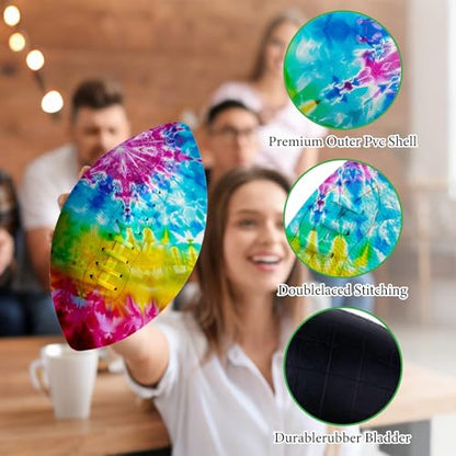 American Football, Official Size 11.9 x 7.3 Inch, Premium Composite Leather High-Grip Ball with Pro-Style Lacing, Unique Prints for Training, Games & Gifts - color: Rainbow