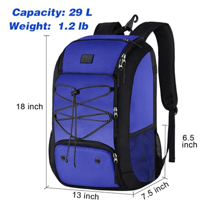 MATEIN Baseball Backpack, Softball Bat Bag with Shoes Compartment for Youth, Boys and Adult, Lightweight Baseball Bag with Fence Hook Hold TBall Bat, Batting Mitten, Helmet, Caps, Teeball Gear - color: Blue, size: 29L