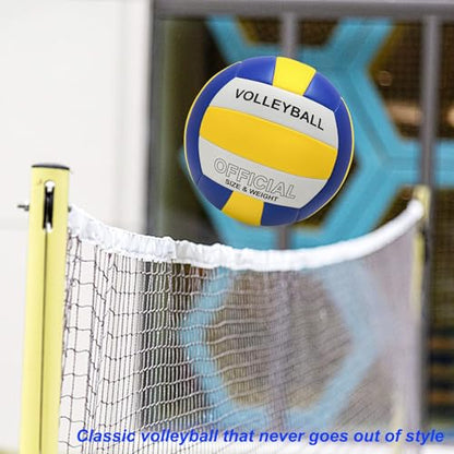 Volleyball, 6 Pack Official Size 5 Volleyball with Pump and Big Net Bag for Indoor Outdoor, Soft Touch Volleyballs for Adults Beach Play Pool Game Gym Play Training Match for Beginner
