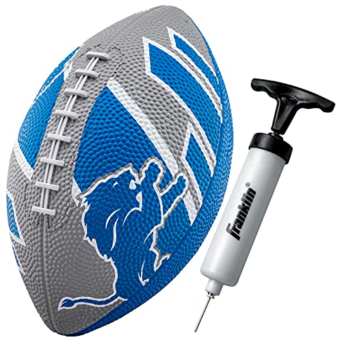 Franklin Sports NFL Team Footballs - Rubber Youth Mini Balls for All Teams - Kids 8.5" Football + Air Pump Sets - Official NFL Licensed - style: Detroit Lions