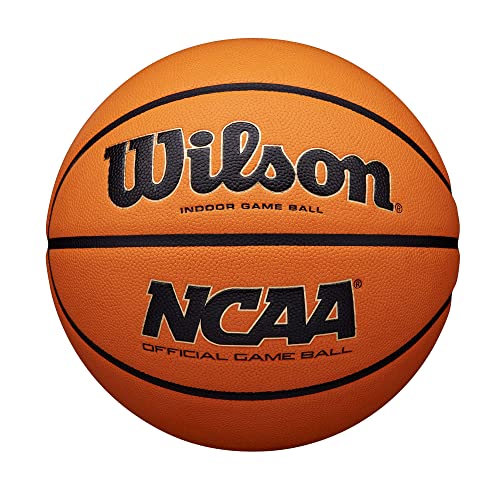 WILSON NCAA Evo NXT Official Indoor Game Basketballs - Sizes 6 and 7 - color: Black/Orange, size: Size 7 - 29.5"