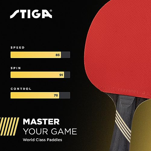 STIGA Bullet Ping Pong Paddle – 5-ply Extra Light Blade – 2mm Premium Sponge – Flared Handle for Masterful Grip – Performance Table Tennis Racket for Competitive Play