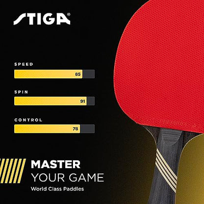 STIGA Bullet Ping Pong Paddle – 5-ply Extra Light Blade – 2mm Premium Sponge – Flared Handle for Masterful Grip – Performance Table Tennis Racket for Competitive Play