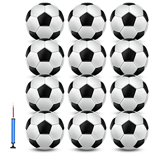 jiaonun 12 Pack Classic Soccer Balls Size 3/4/5 Inflatable with Pump for Kids,Youth and Adults, Black and White Soccer Ball Bulk
