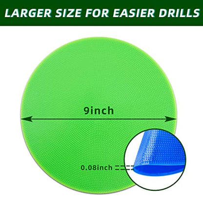 Poly Spot Markers 9 inch 18 Pcs Non-Slip Rubber Agility Markers Flat Field Cones Floor Dots for Football, Soccer, Basketball Training Markers, School Exercise Drills, Social Distancing, Dance Practice